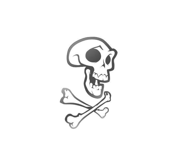 stylized skull & cross bones like a pirate flag